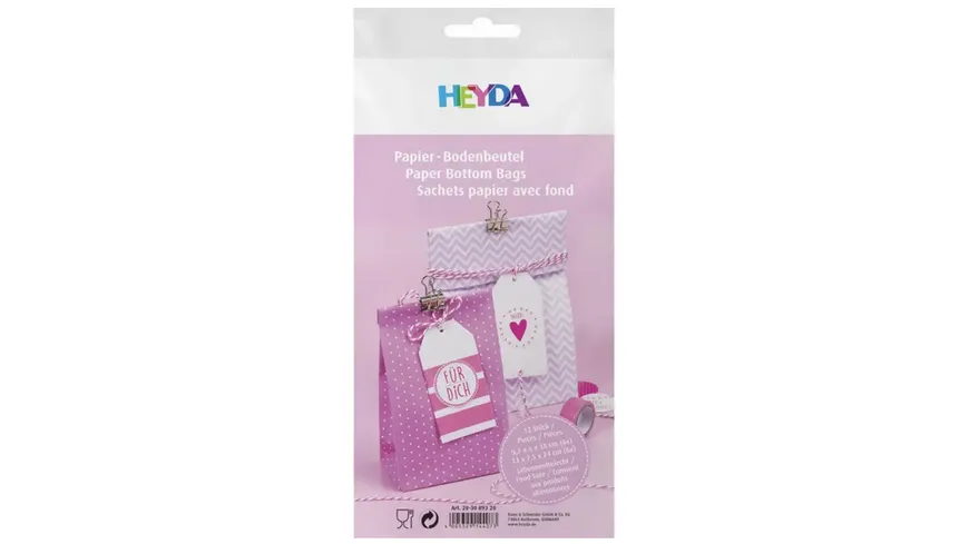 HEYDA Papier-Bodenbeutel 12er Set Rose