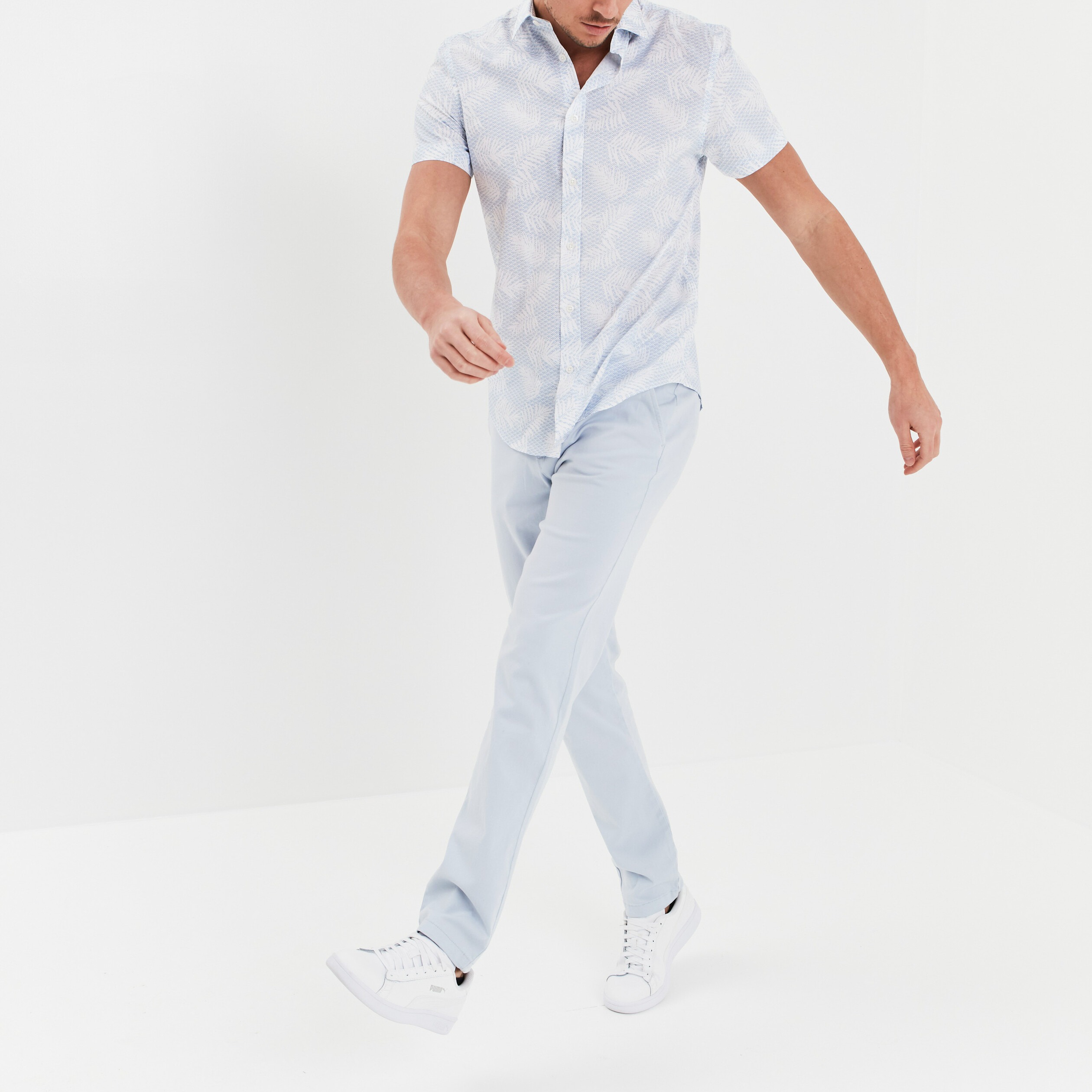 Chemise manches courtes coton blanc homme | La Halle
