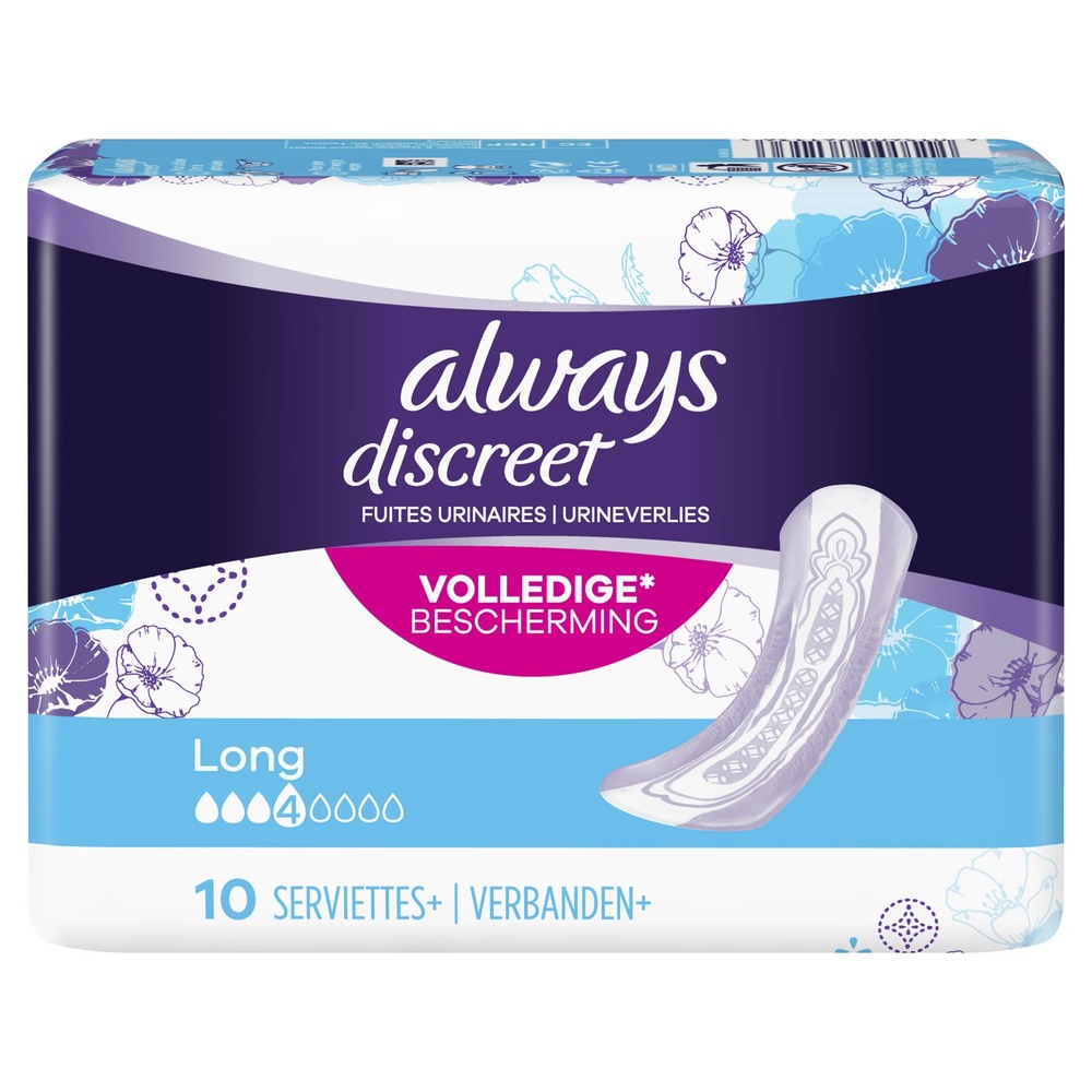 always Always Discreet Long Serviette+ Fuites Urinaires Serviettes Hygiéniques Pour Fuites Urinaires