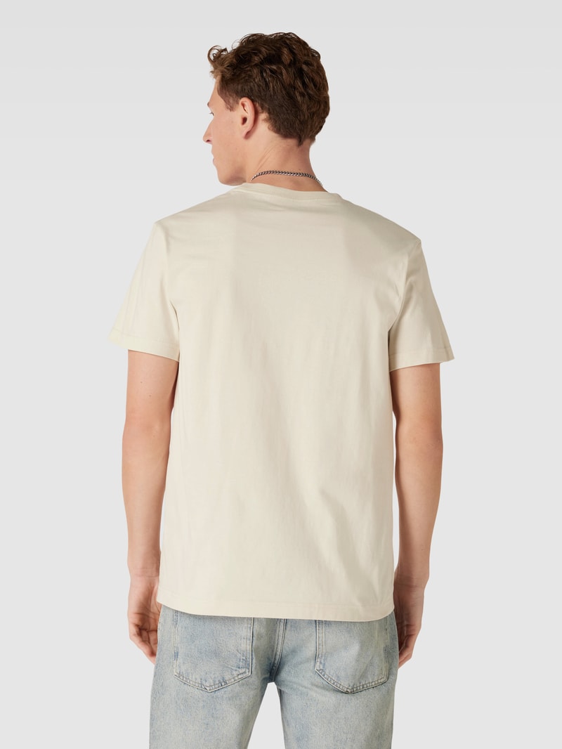 T-Shirt mit Label-Print in beige