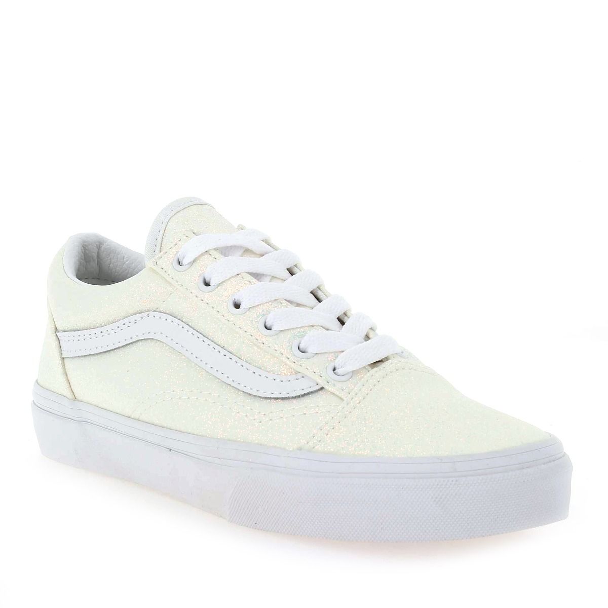 Vans  OLD SKOOL GLITTER WHITE - Blanc pailleté