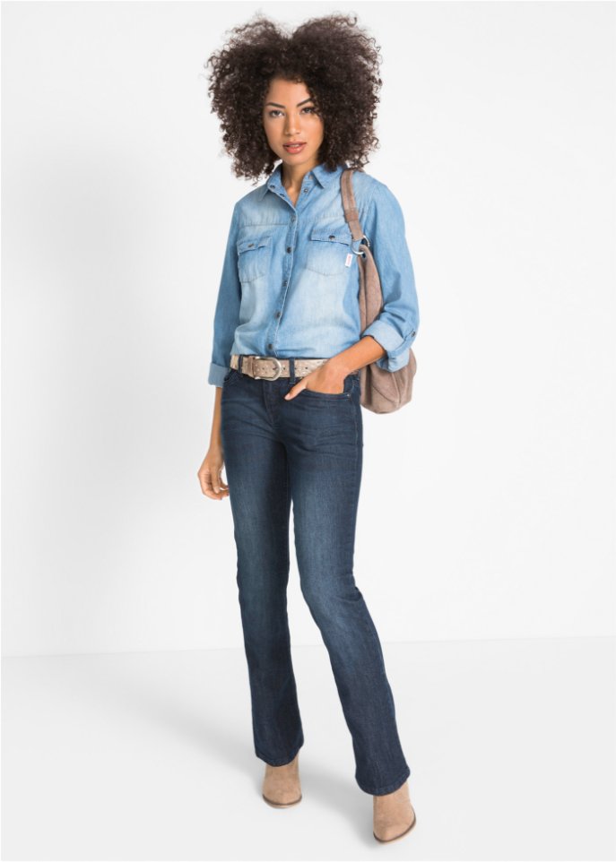 Komfort-Stretch-Jeans Bootcut