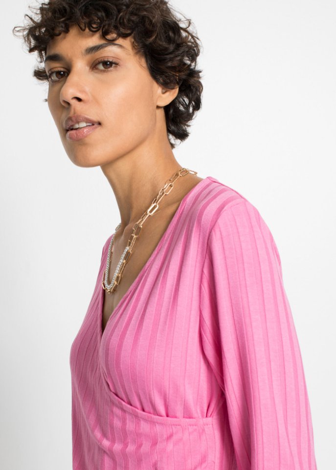 geripptes Langarmshirt