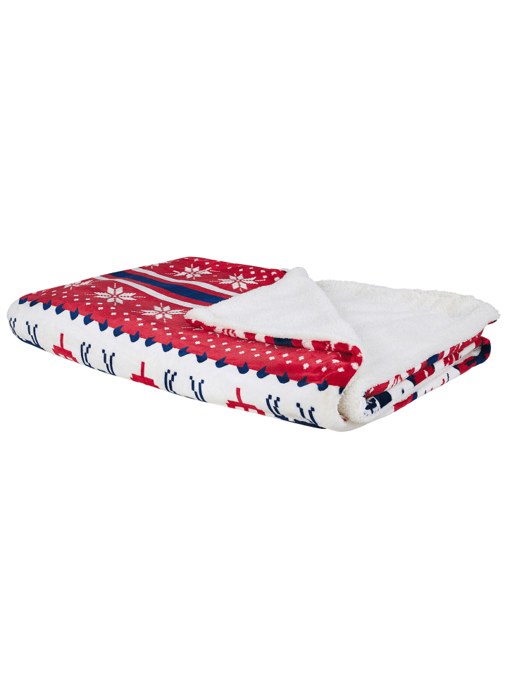 Beliani Kuscheldecke REKA in Rot/Weiß/Blau - (W) 150 x (H) 2 x (L) 200 cm günstig kaufen onesize