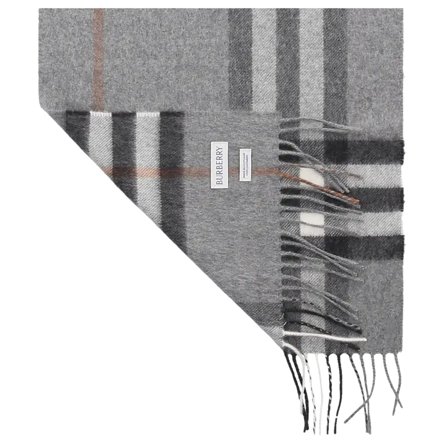 Burberry - Schal 8077881 GIANT CHECK Kaschmir - grau