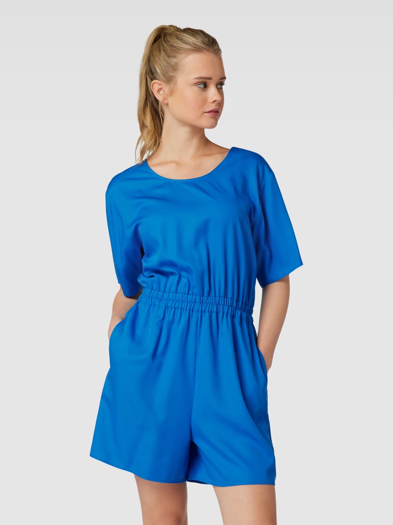 Playsuit mit Taillenbund in royalblau