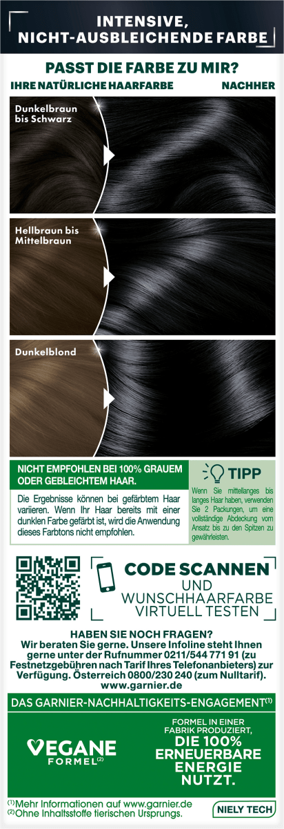 Haarfarbe Ultra Color 1.1 Leuchtendes Schwarz, 1 St