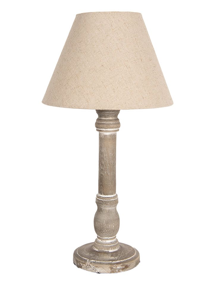 Clayre & Eef Tischleuchte in Hellbraun/ Beige - (H)45 cm - Ø 23 cm - (H)45 cm - Ø 23 cm günstig kaufen onesize
