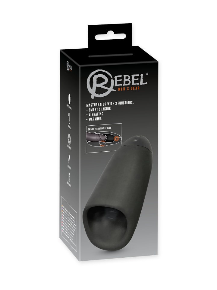 Rebel Masturbator Masturbator with 3 Functions in schwarz günstig kaufen 20 cm