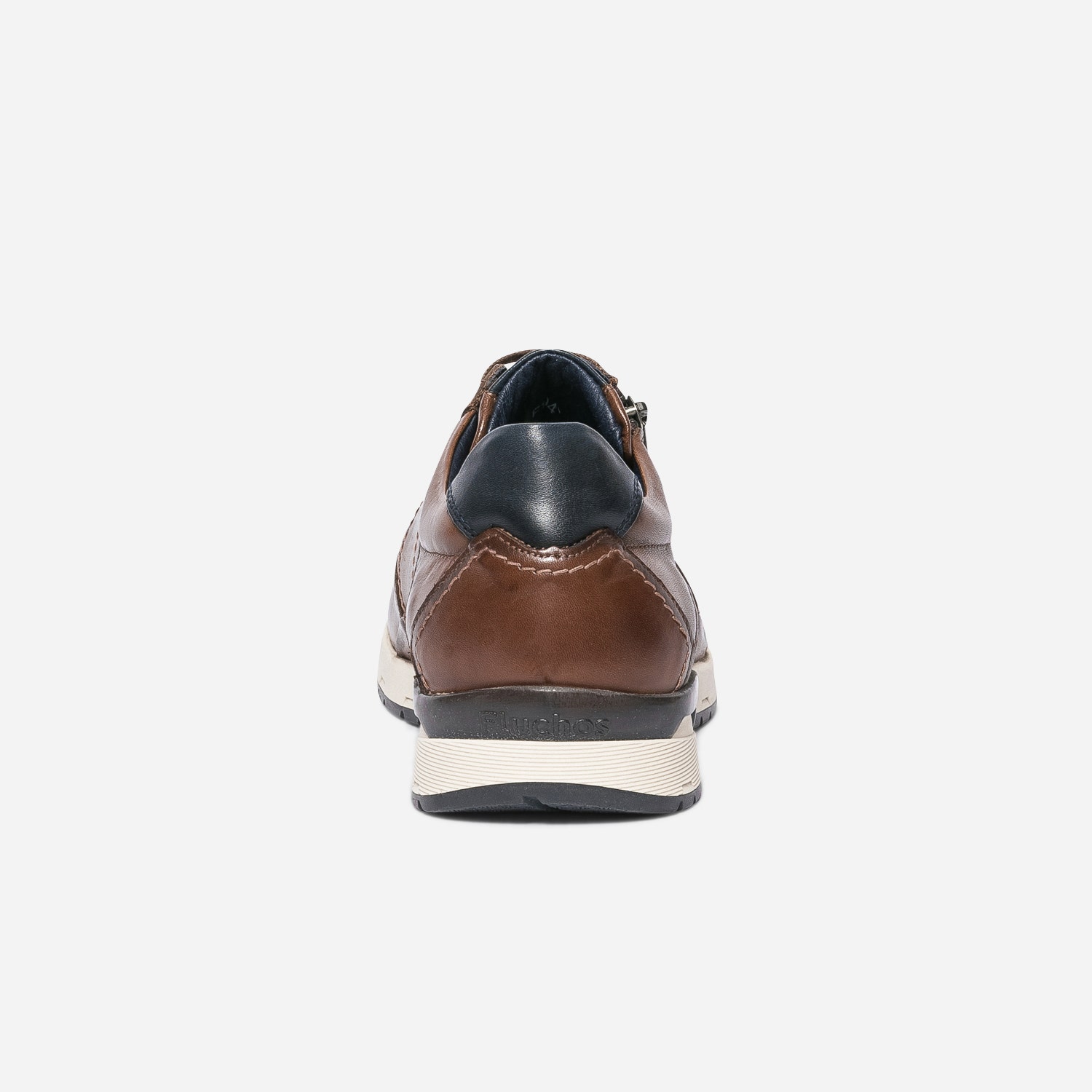 Tennis FLUCHOS marron en cuir avec zip