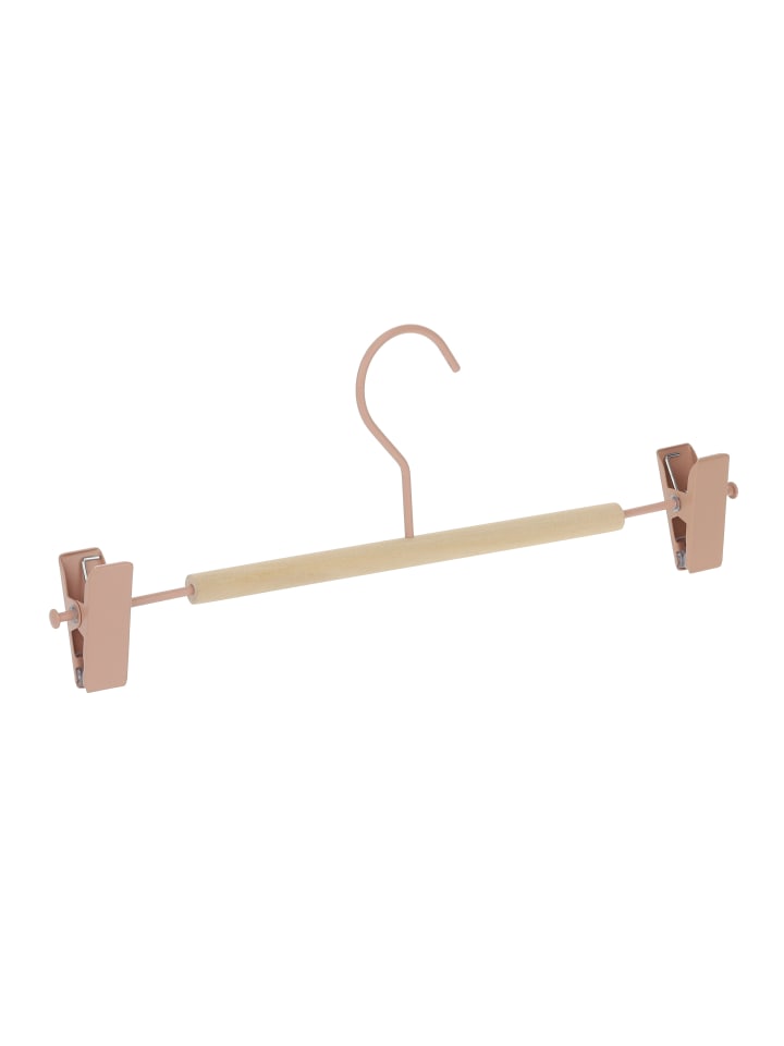 relaxdays 10x Hosenbügel in Rosa/ Natur - (B)30,5 x(H)11,5 x(T)3 günstig kaufen onesize