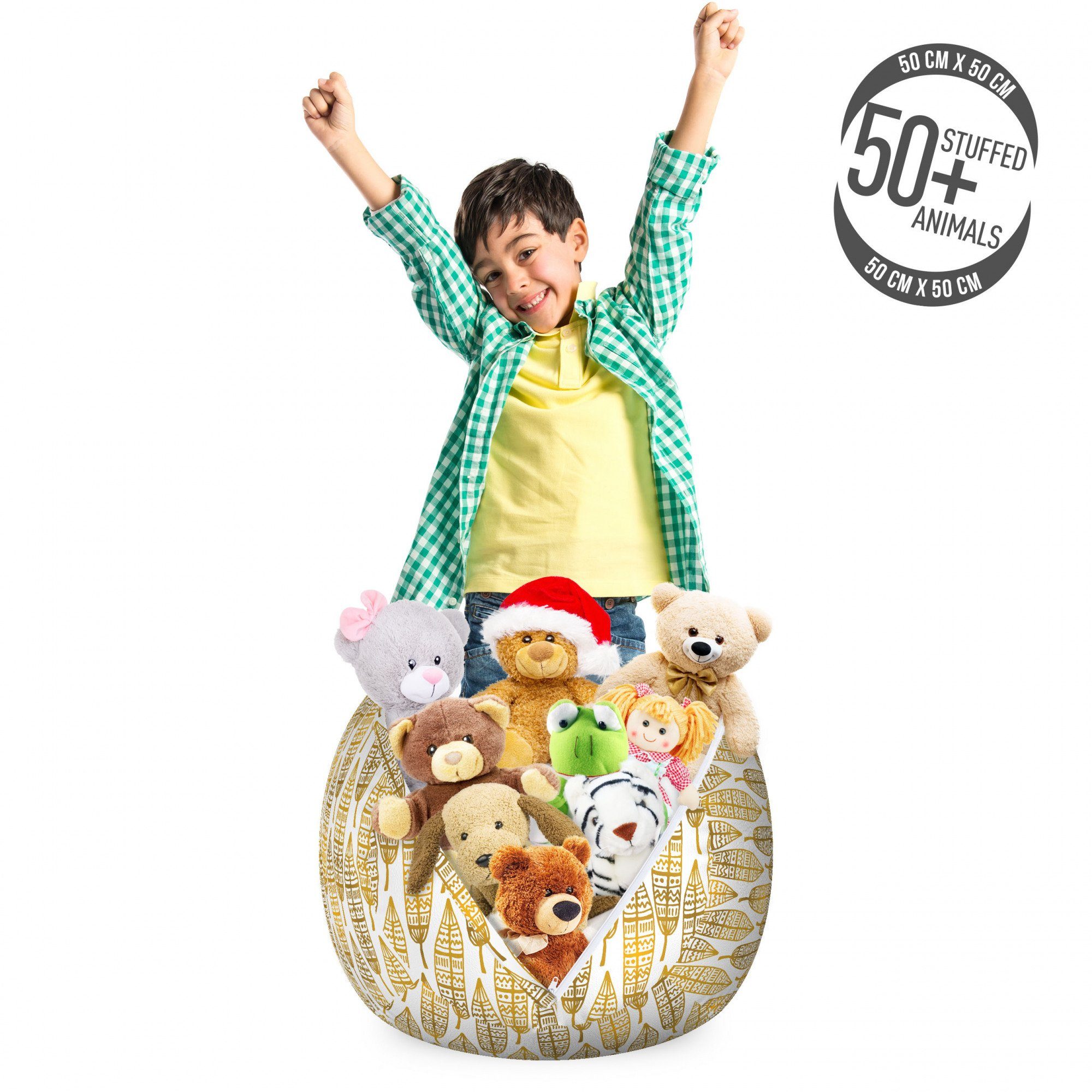 Abakuhaus Spielzeugtruhe Gefüllter Tier Organizer Waschbare Tasche für Kinder, Feder Kunstwerk