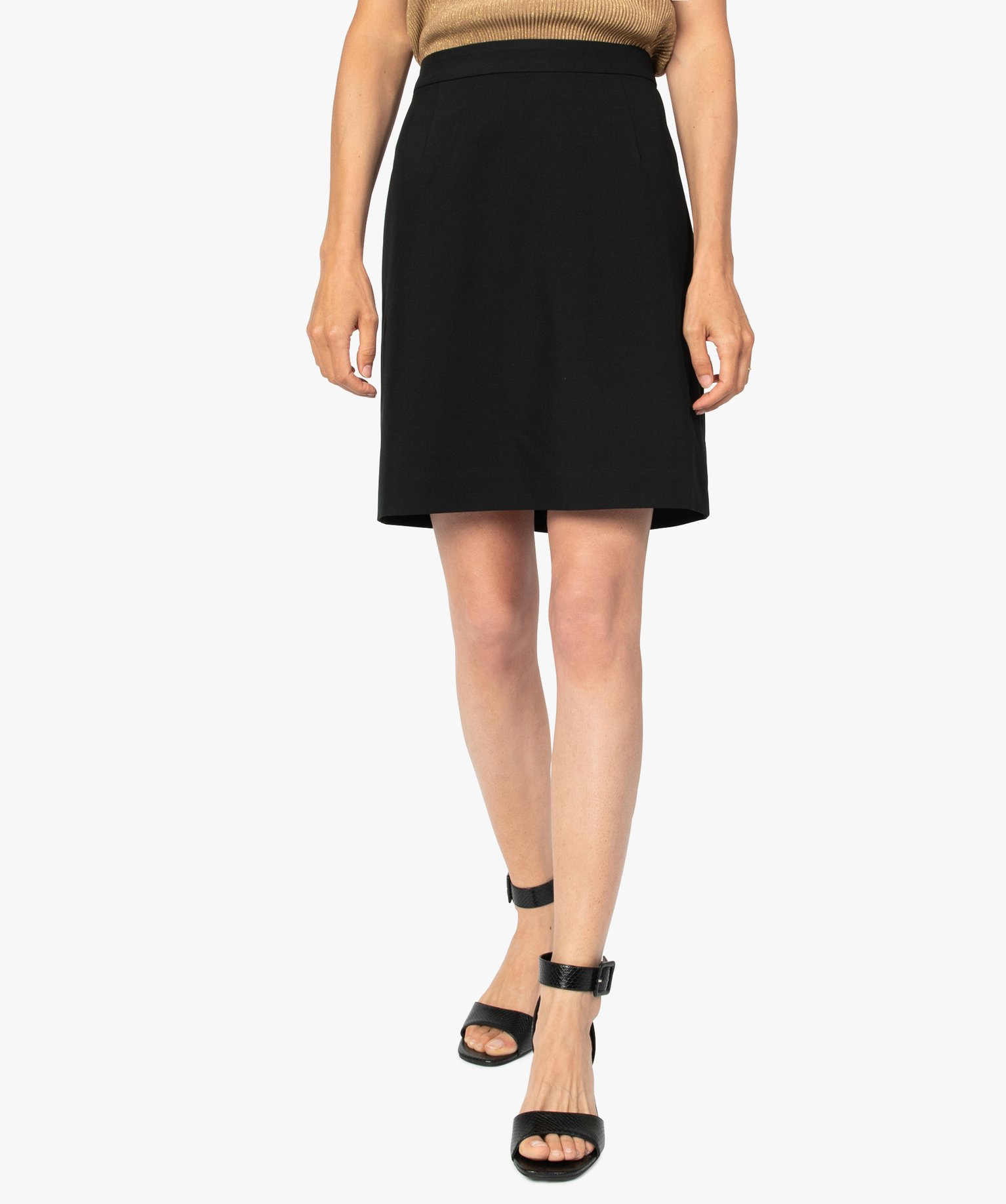 Jupe femme coupe droite fendue derrière noir | GEMO