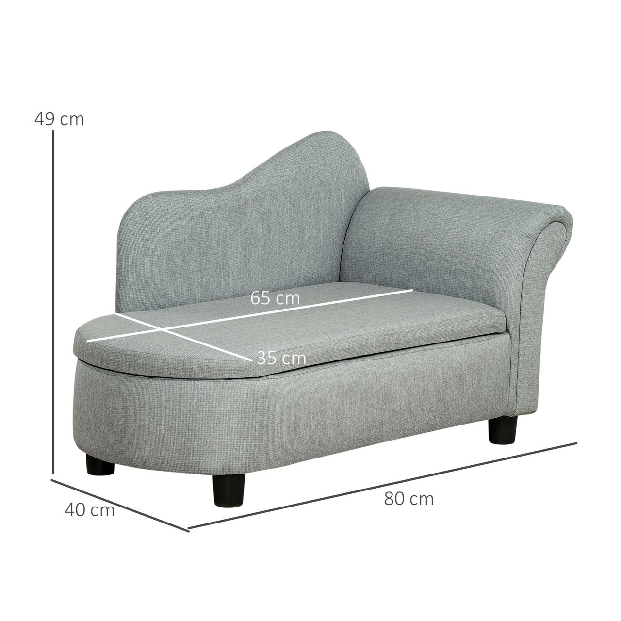 HOMCOM Kindersessel, Kindercouch, Kindersofa mit Stauraum für Kinder 1,5-3 Jahre