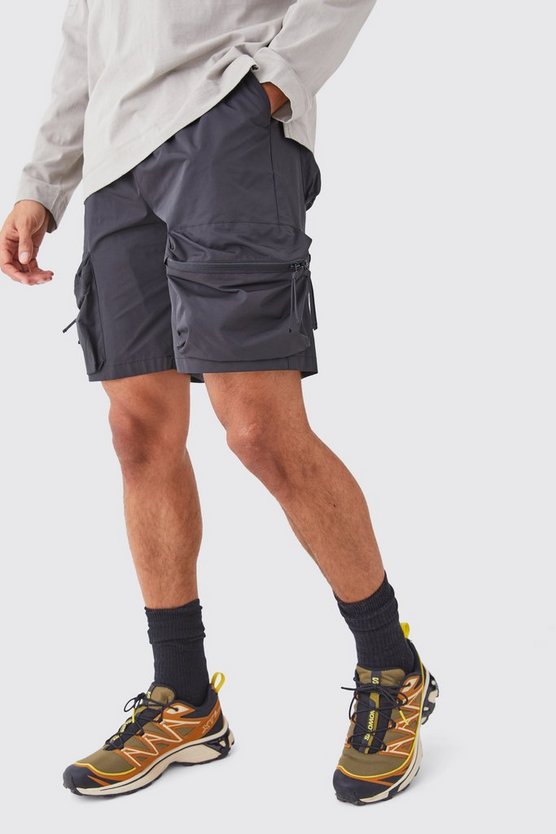 Elasticated Waist Relaxed 3d Cargo Shorts
