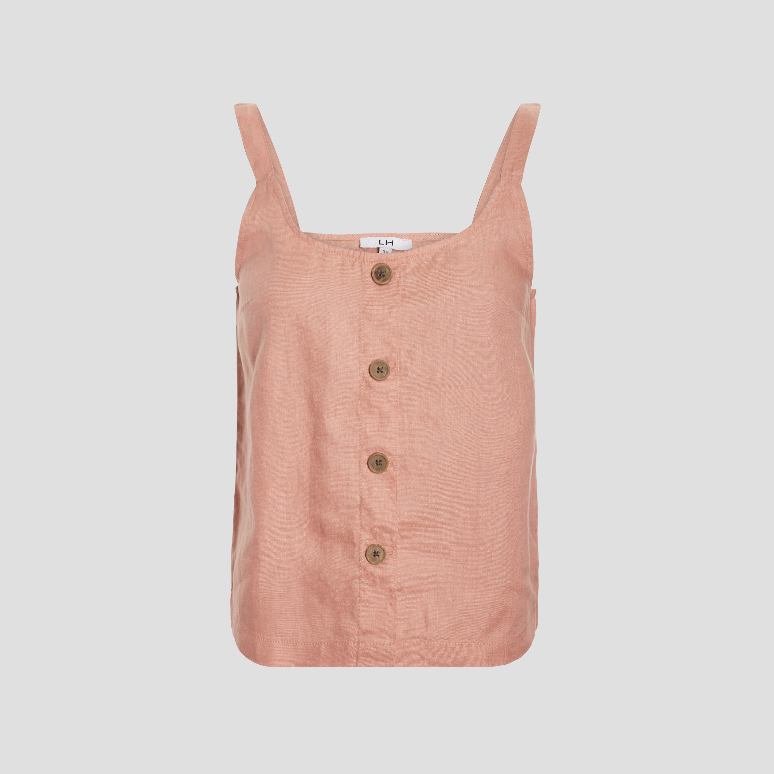 Blouse en lin bretelles larges vieux rose femme | La Halle