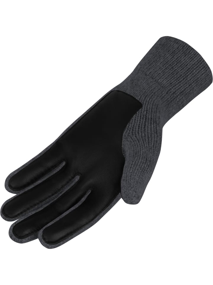 Normani Outdoor Sports Herren Merino Strick-Fingerhandschuhe mit Schafleder 