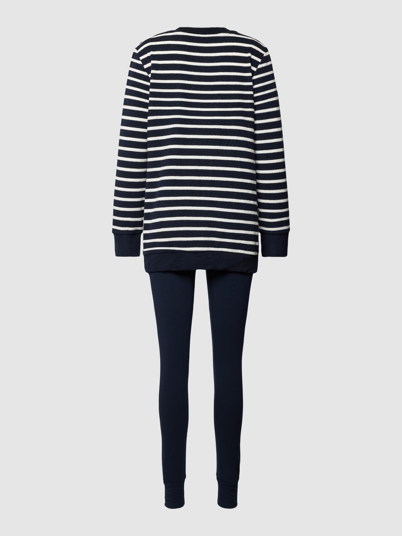 Pyjama mit Streifenmuster in marineblau