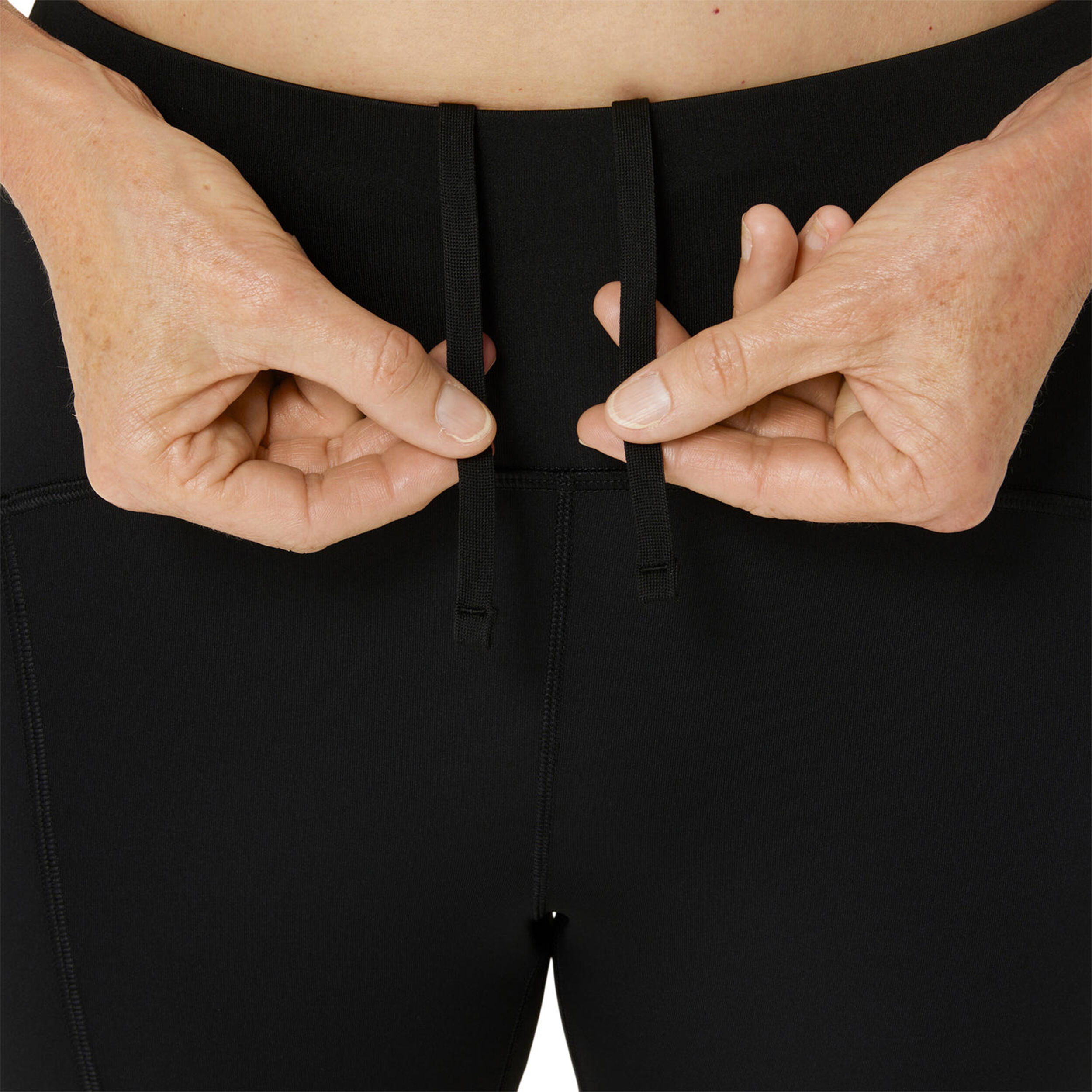 Road High Waist Capri Lauftight Damen - Schwarz