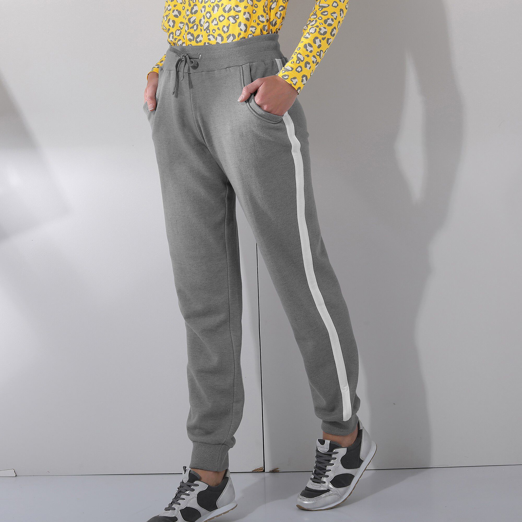 Pantalon jogging molleton bicolore