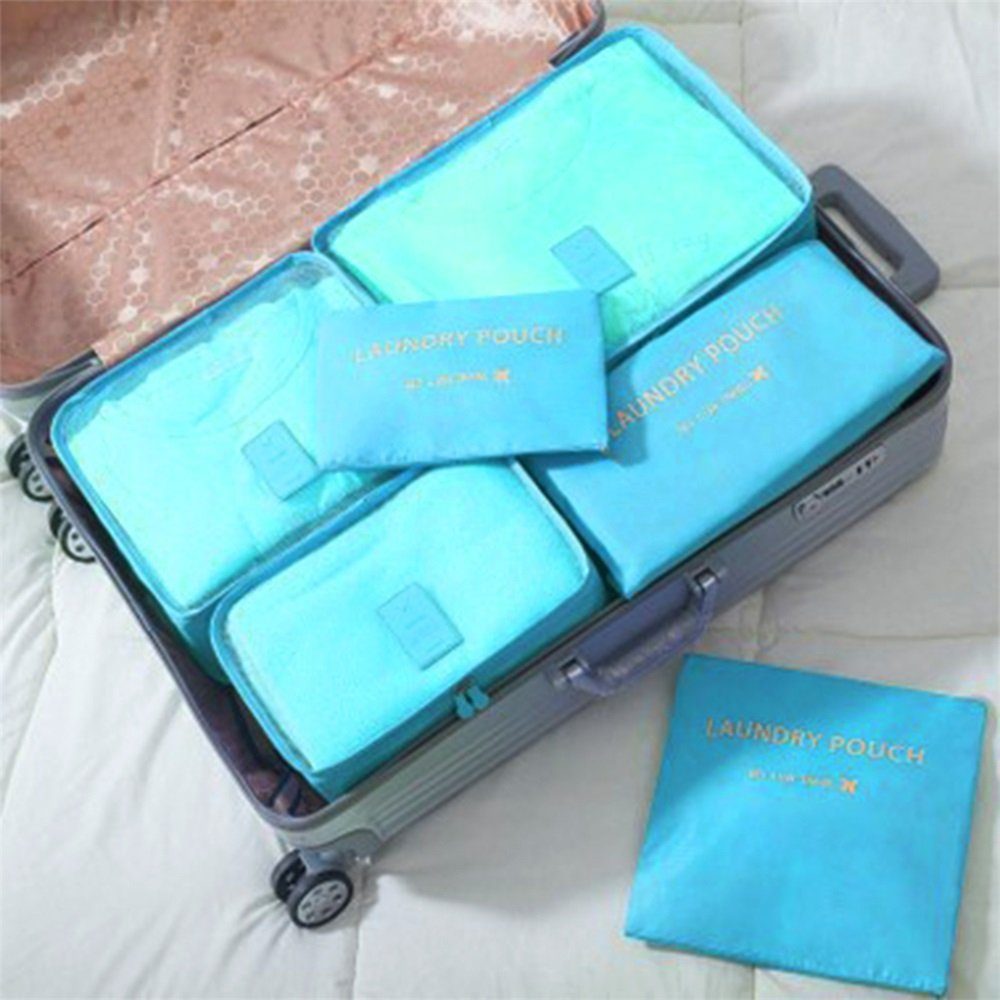 Rutaqian Aufbewahrungstasche Koffer Organizer Reise Kleidertaschen 6PCS/Sets,Grau
