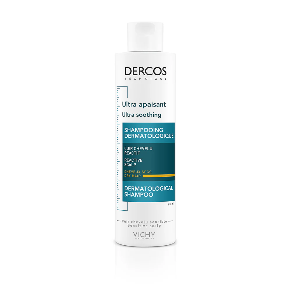 Shampoing Dercos Ultra - Apaisant pour cuir chevelu réactif et cheveux secs - Shampoing doux