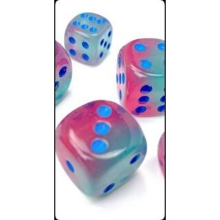 Gemini 12mm d6 Gel Green-Pink/blue Luminary Dice Block (36)