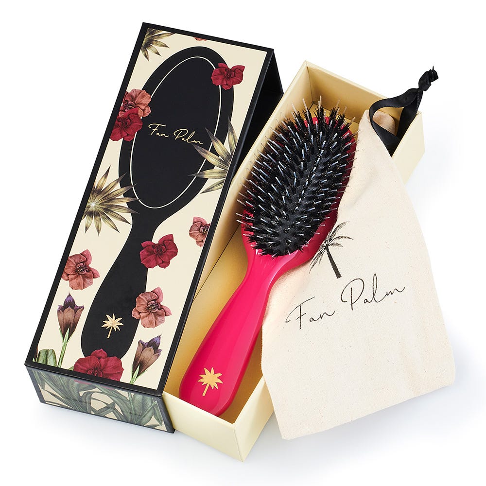 Fan Palm Boar- & Nylon Brush Sweet Pea - Small
