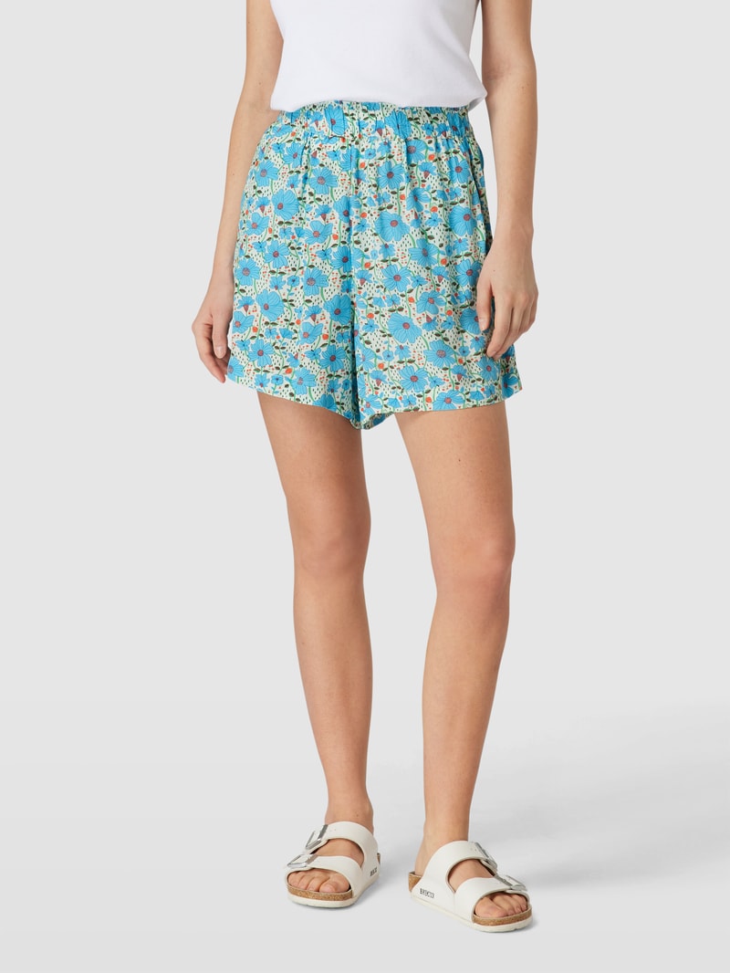 Shorts aus reiner Viskose mit Allover-Print Modell 'MILA' in sand