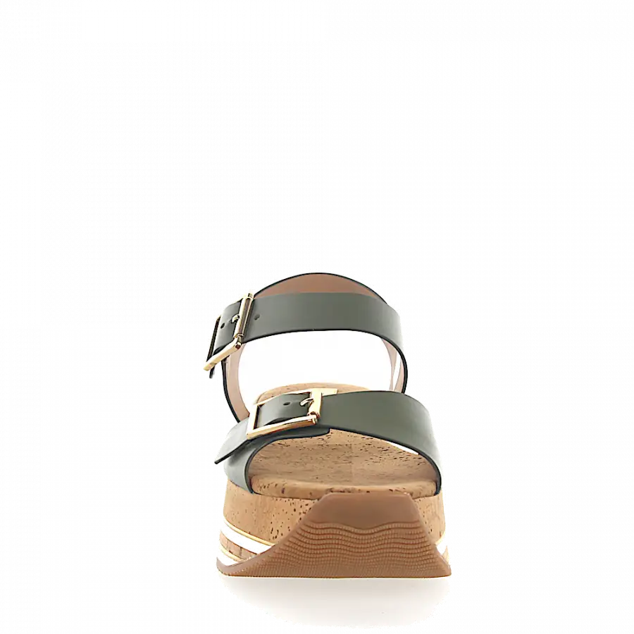 Hogan - Plateausandaletten H354 Kalbsleder khaki - grün
