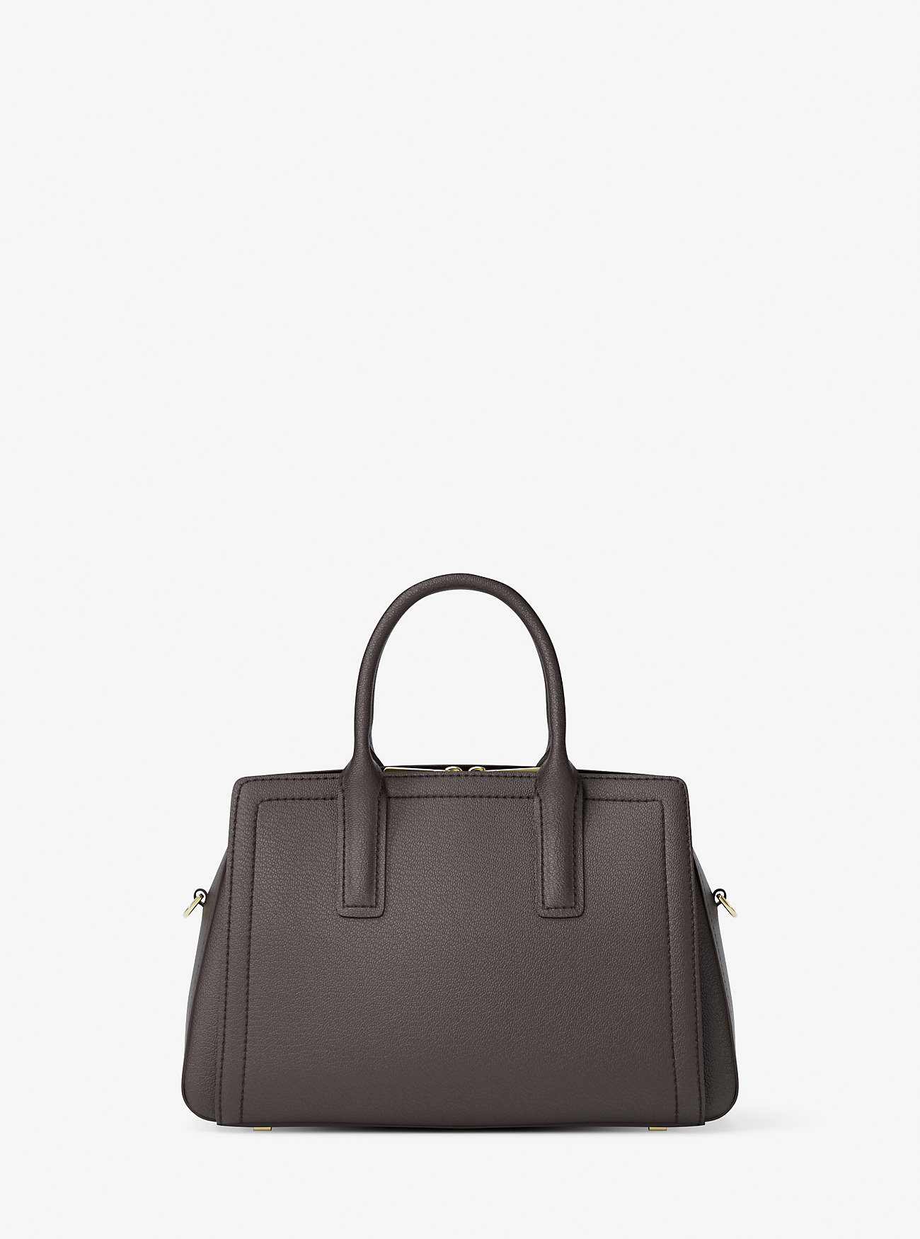 Laila Small Pebbled Leather Satchel - CHOCOLATE