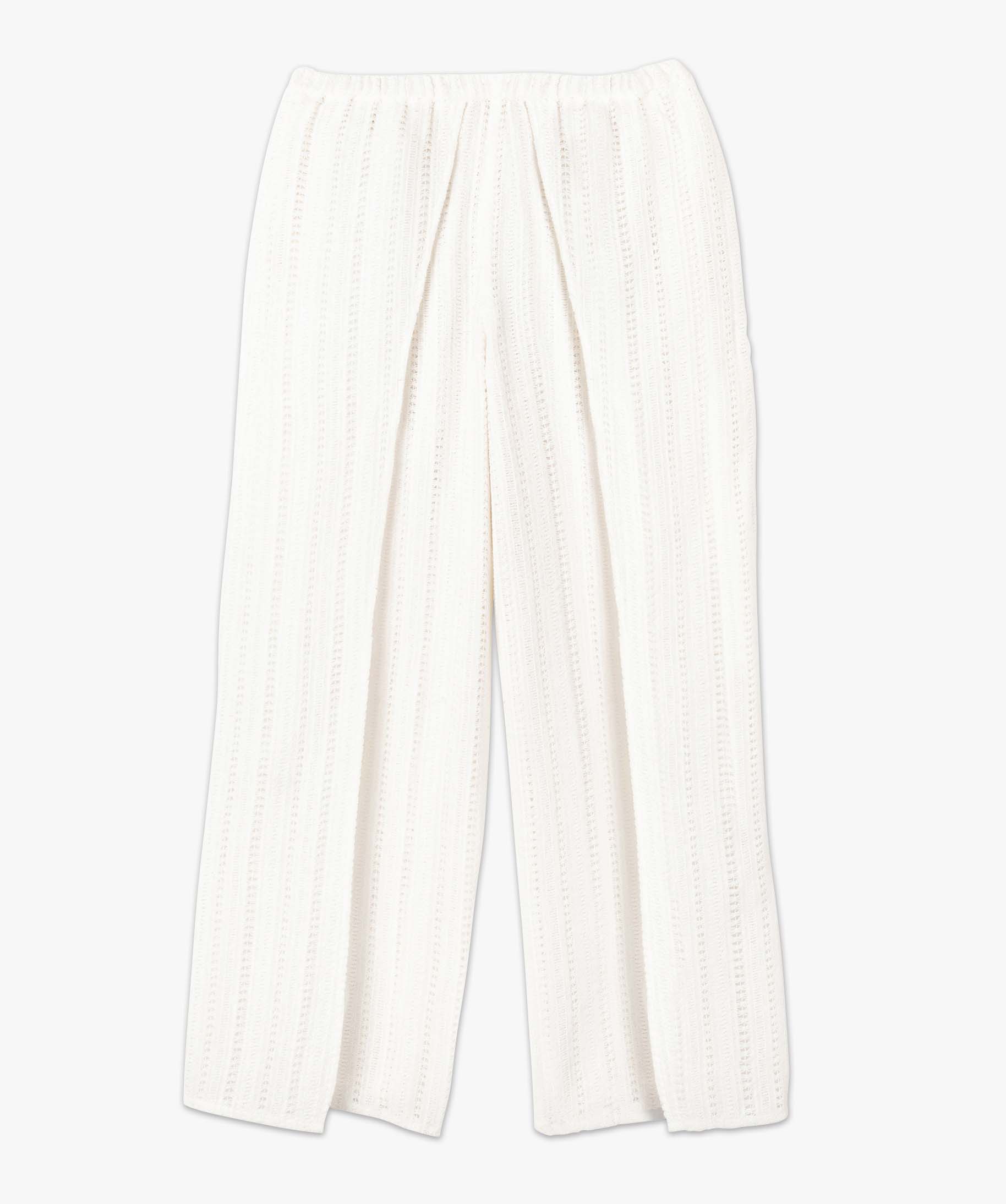 Pantalon de plage femme ample en crochet blanc | GEMO