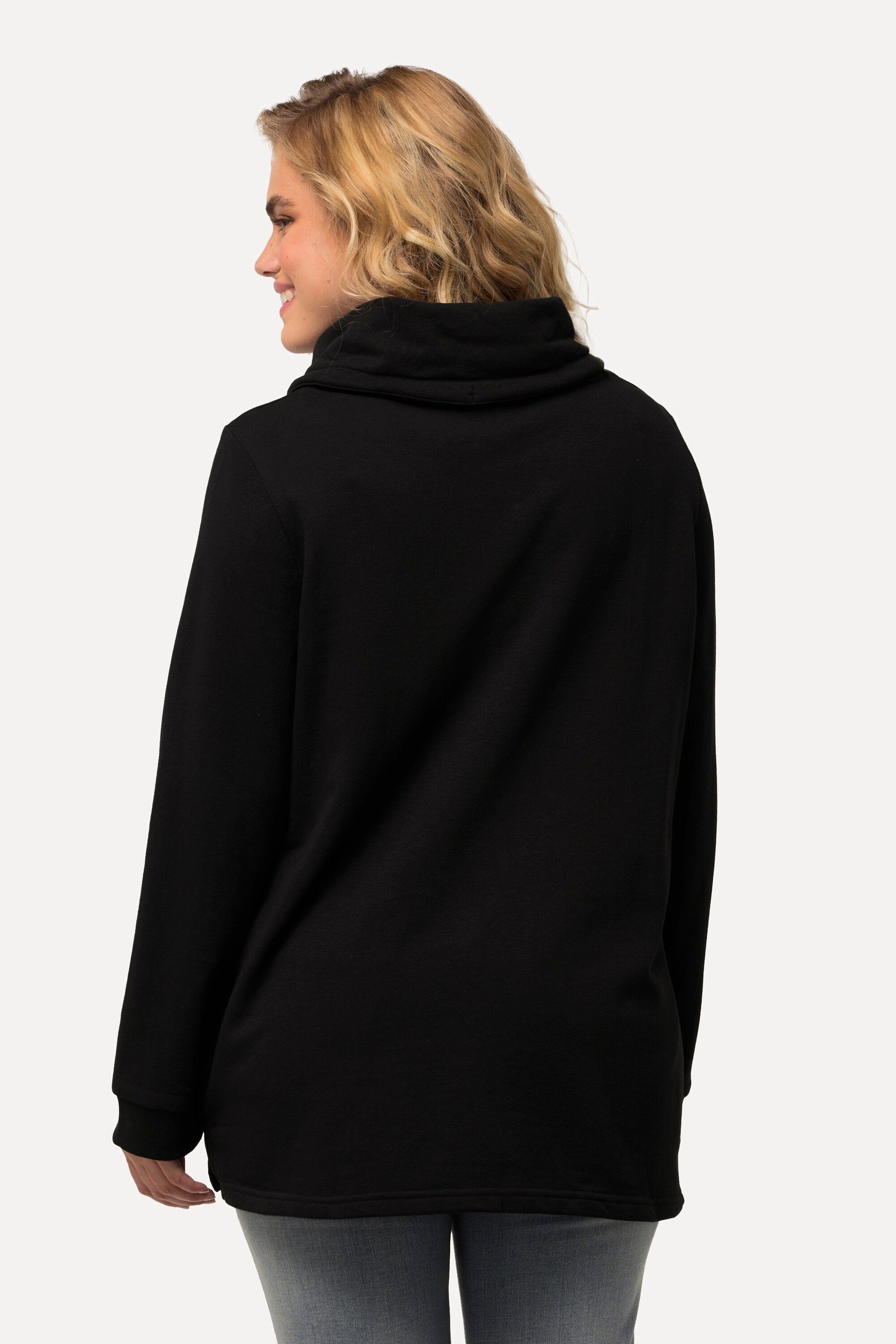 Ulla Popken Sweatshirt Sweatshirt Grußmotiv Stehkragen Langarm