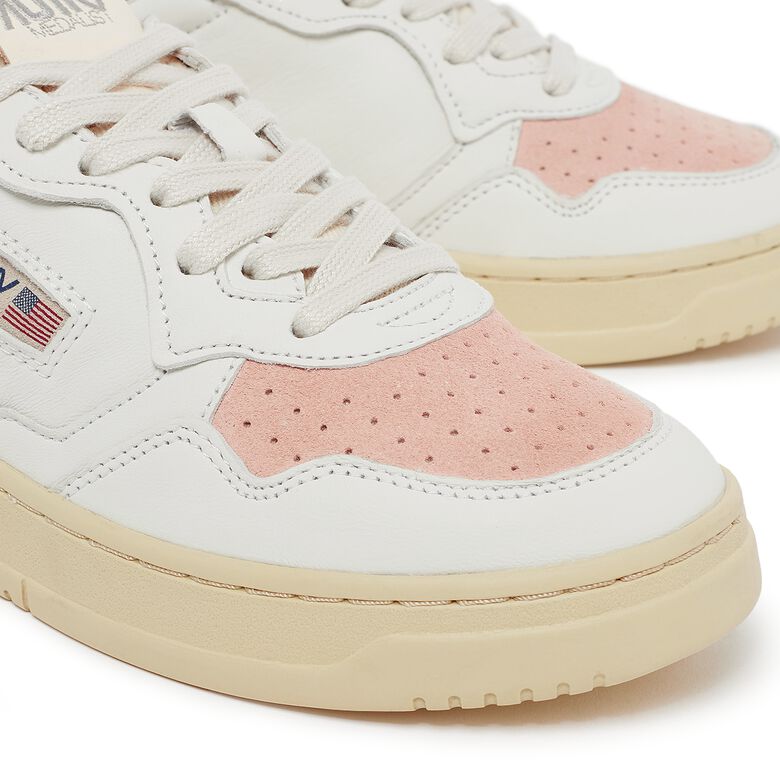 Autry Wmns Medalist Low suede/leat wht/pink