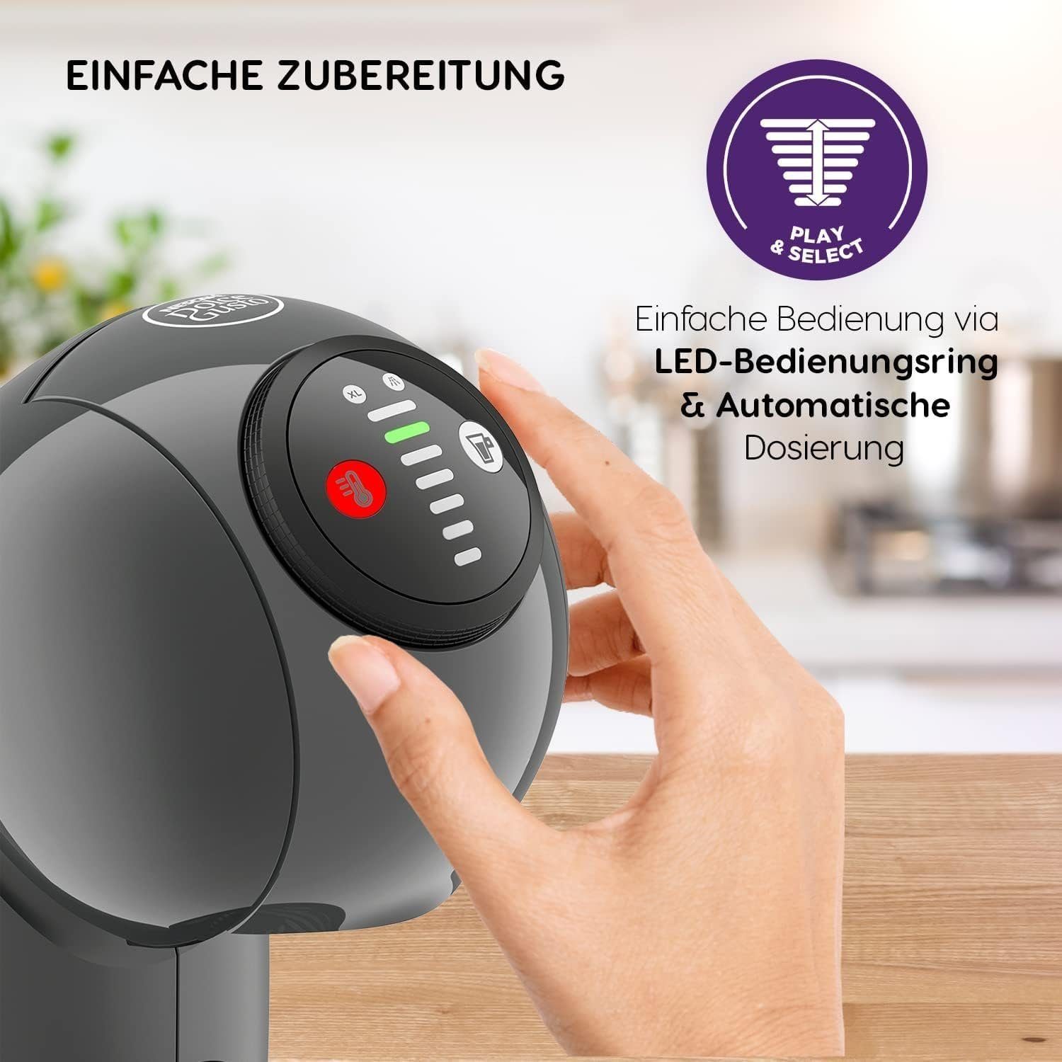 Krups Kapselmaschine Nescafé Dolce Gusto Genio S Kapselmaschine KP243B, 0,8L Wassertank, XL-Funktionalität + 2 Guzzini Espresso Tassen