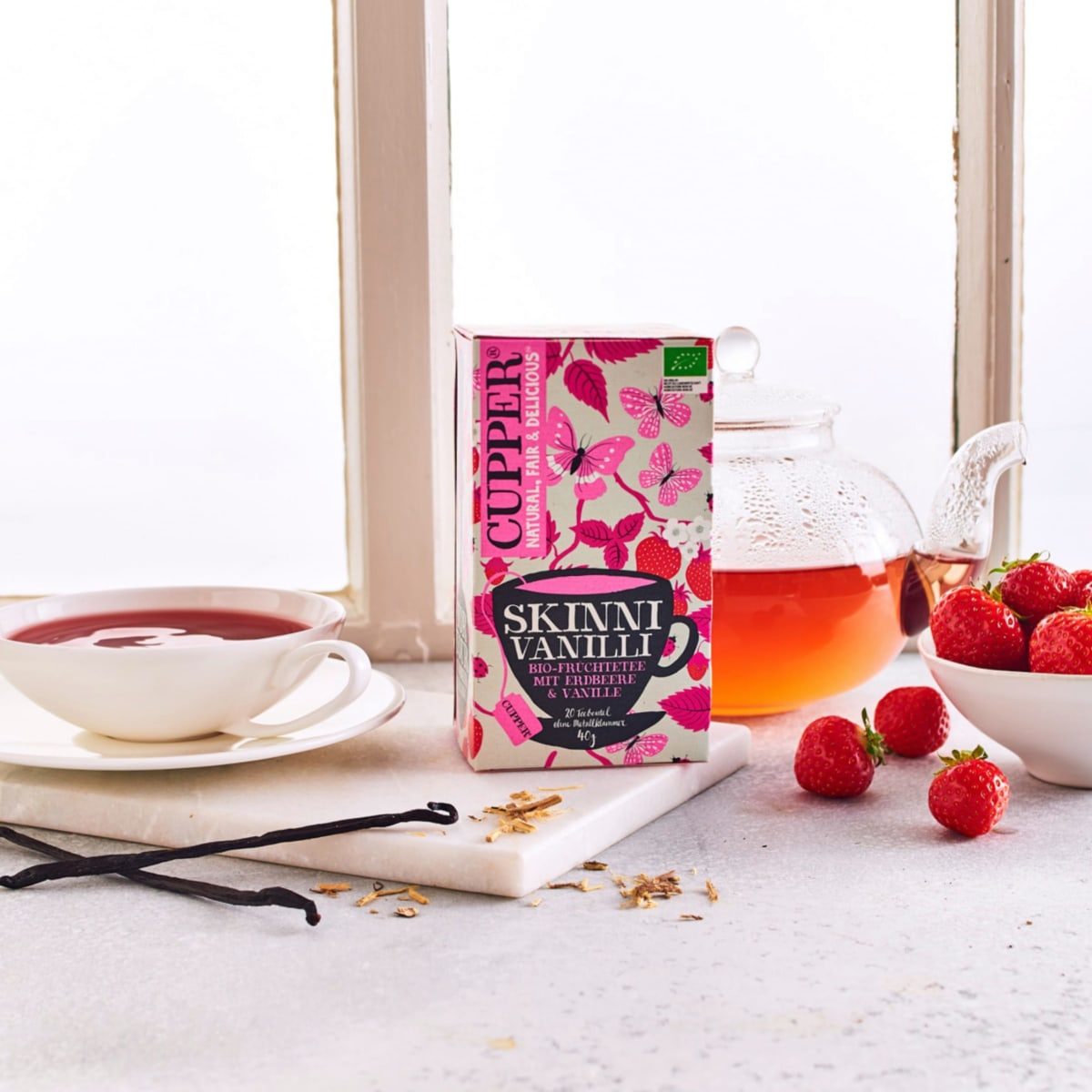 Früchtetee \Skinni Vanilli\ mit Vanille, Erdbeere (20 Beutel), 40 g