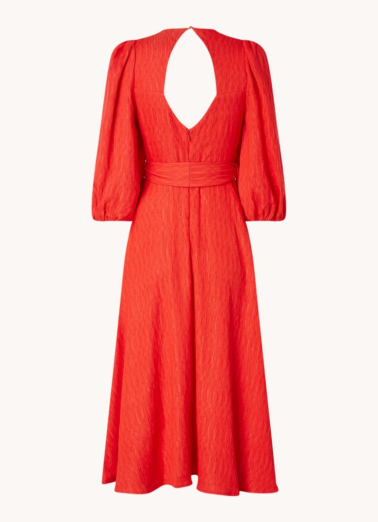 Vestido midi Phase Eight Petite Marilyn con cinturón de lazo y espalda baja.