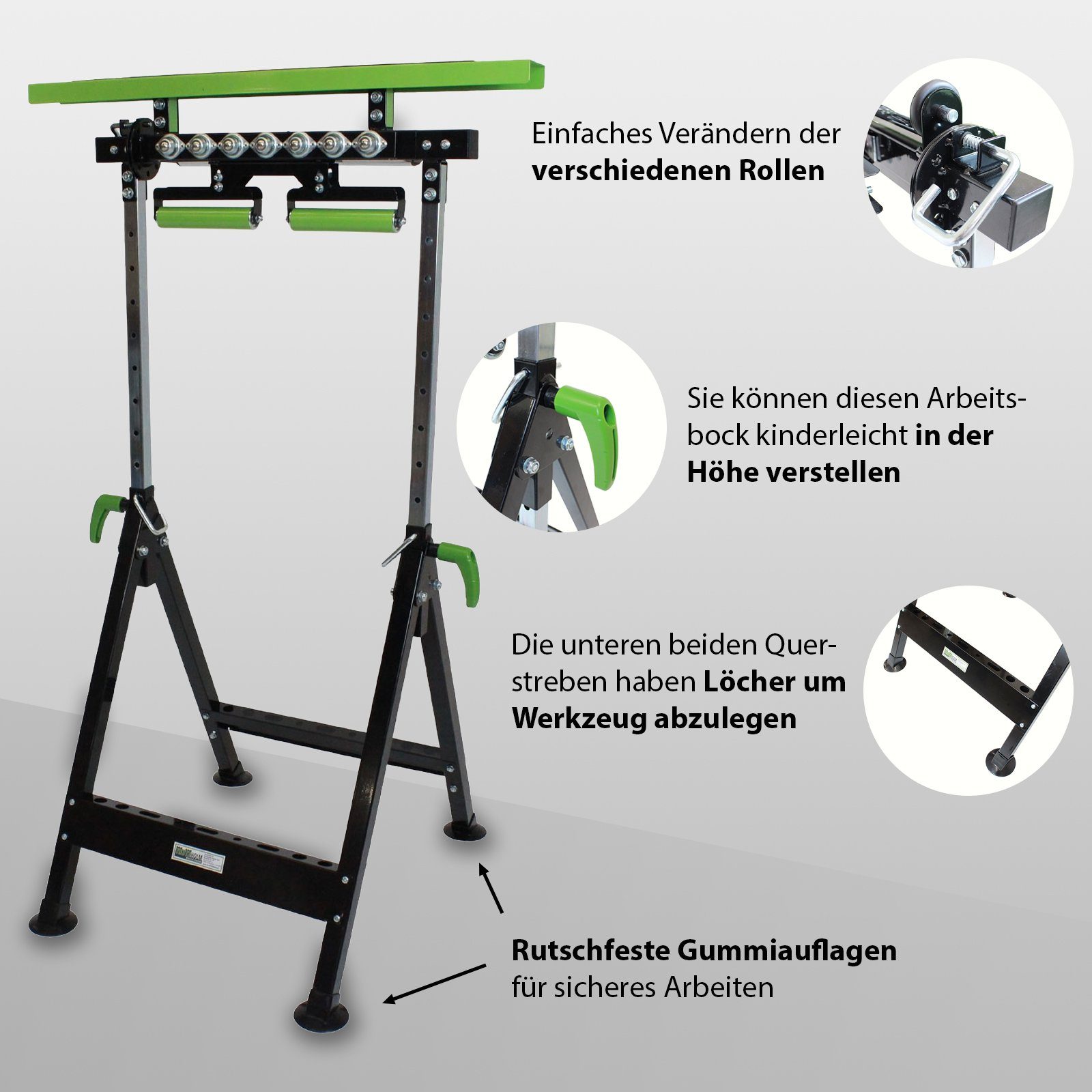 TRUTZHOLM Gerüst Multifunktions-Arbeitsbock Rollenbock höhenverstellbar Klappbock V-Rol