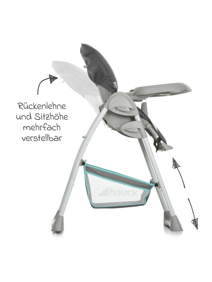 Hauck Hochstuhl & Babyliege Sit'n Relax - Hearts in grau,gruen günstig kaufen onesize