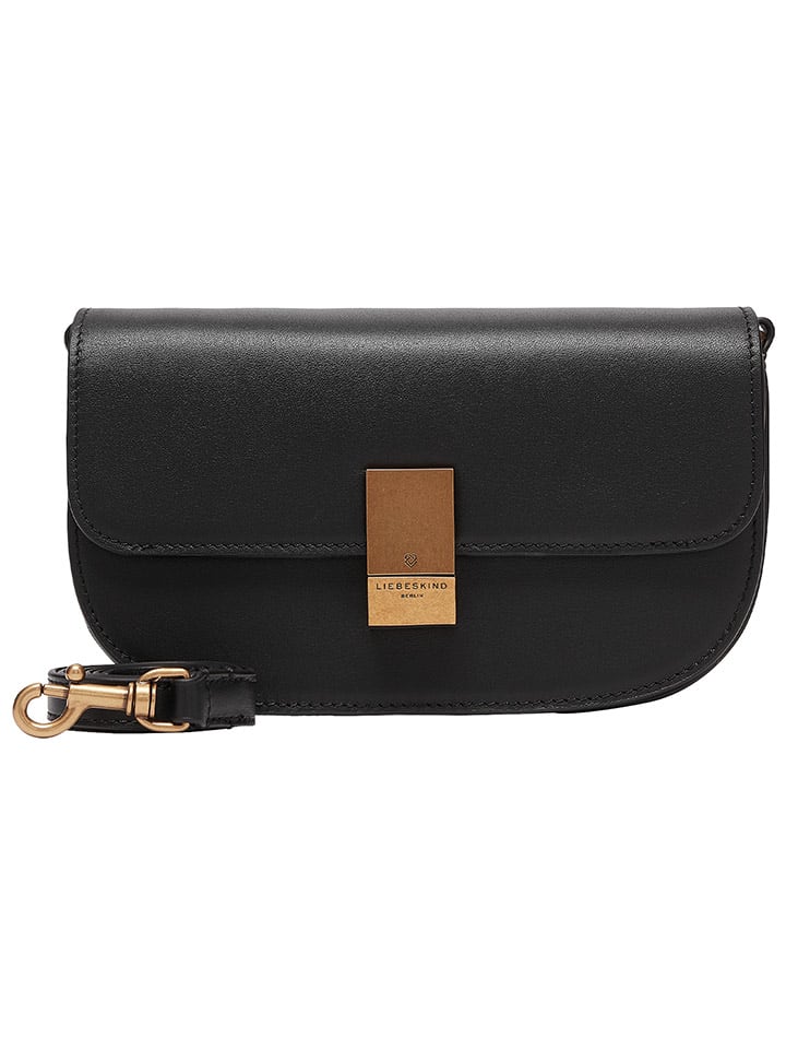 LIEBESKIND BERLIN Leder-Umhängetasche in Schwarz - (B)22 x (H)12,5 x (T)4 cm günstig kaufen onesize