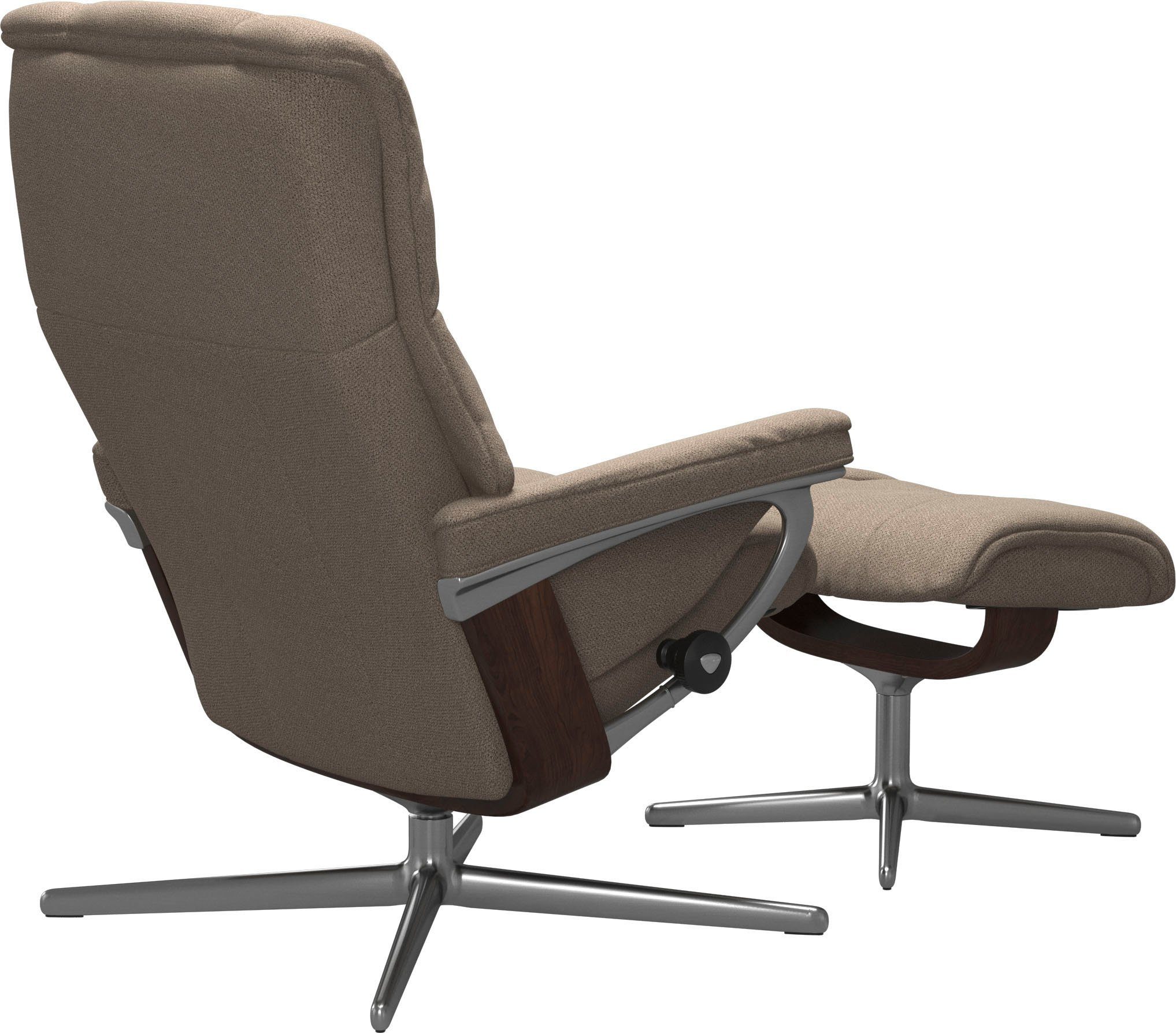 Stressless® Relaxsessel Mayfair (Set, Relaxsessel mit Hocker), mit Hocker, mit Cross Base, Größe S, M & L, Holzakzent Braun