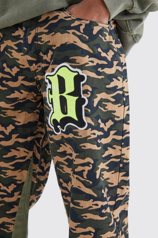 Camouflage Schlaghose mit Applikation