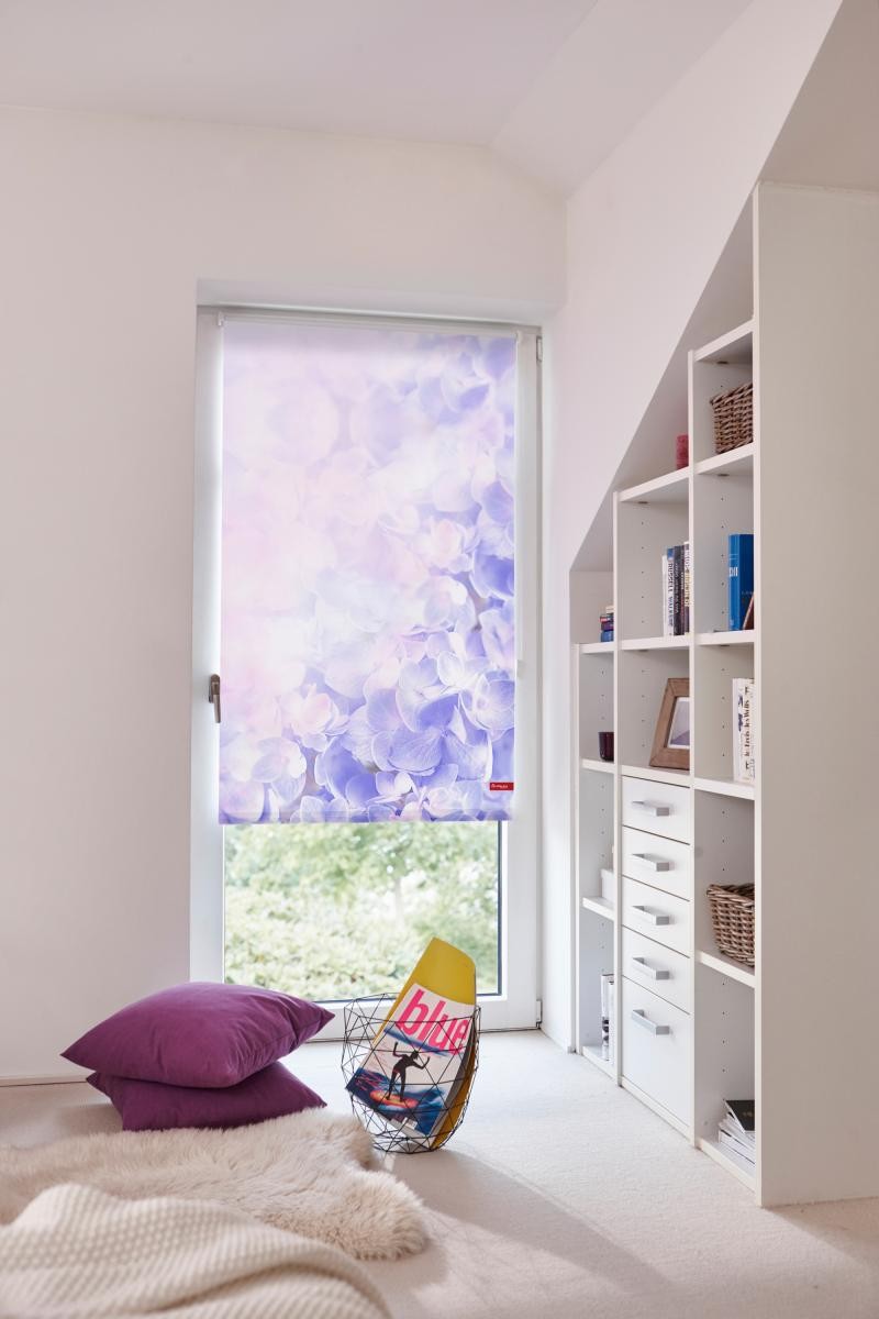 Lichtblick Rollo Klemmfix, ohne Bohren, blickdicht, Hortensie - Lila, 45 x 150 cm (B x L)