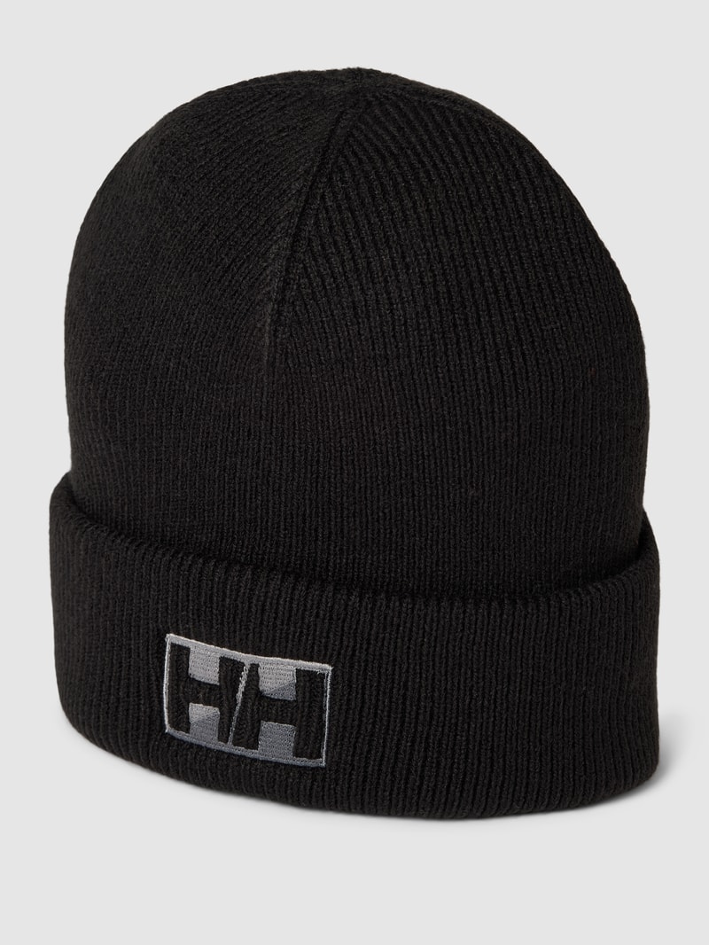 Beanie mit Logo-Stitching in schwarz