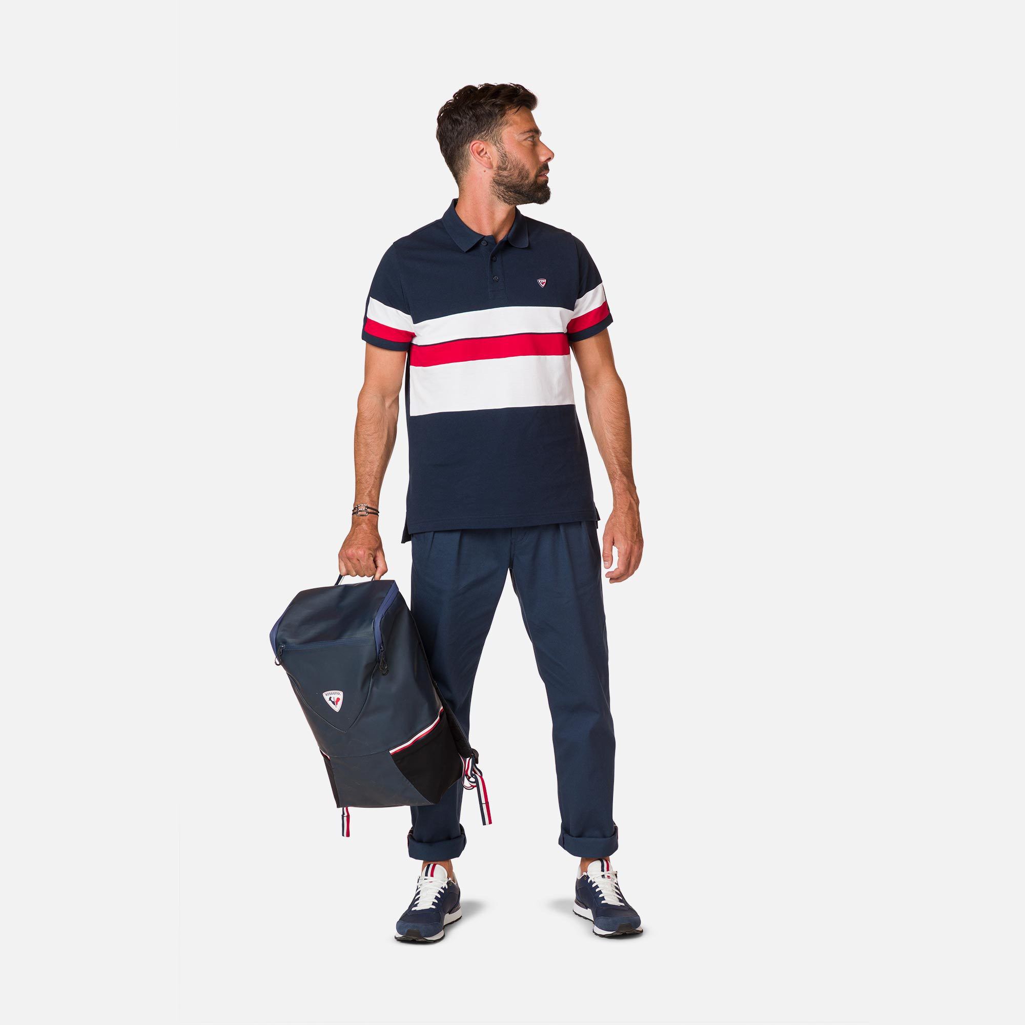 Polo logo rayé homme