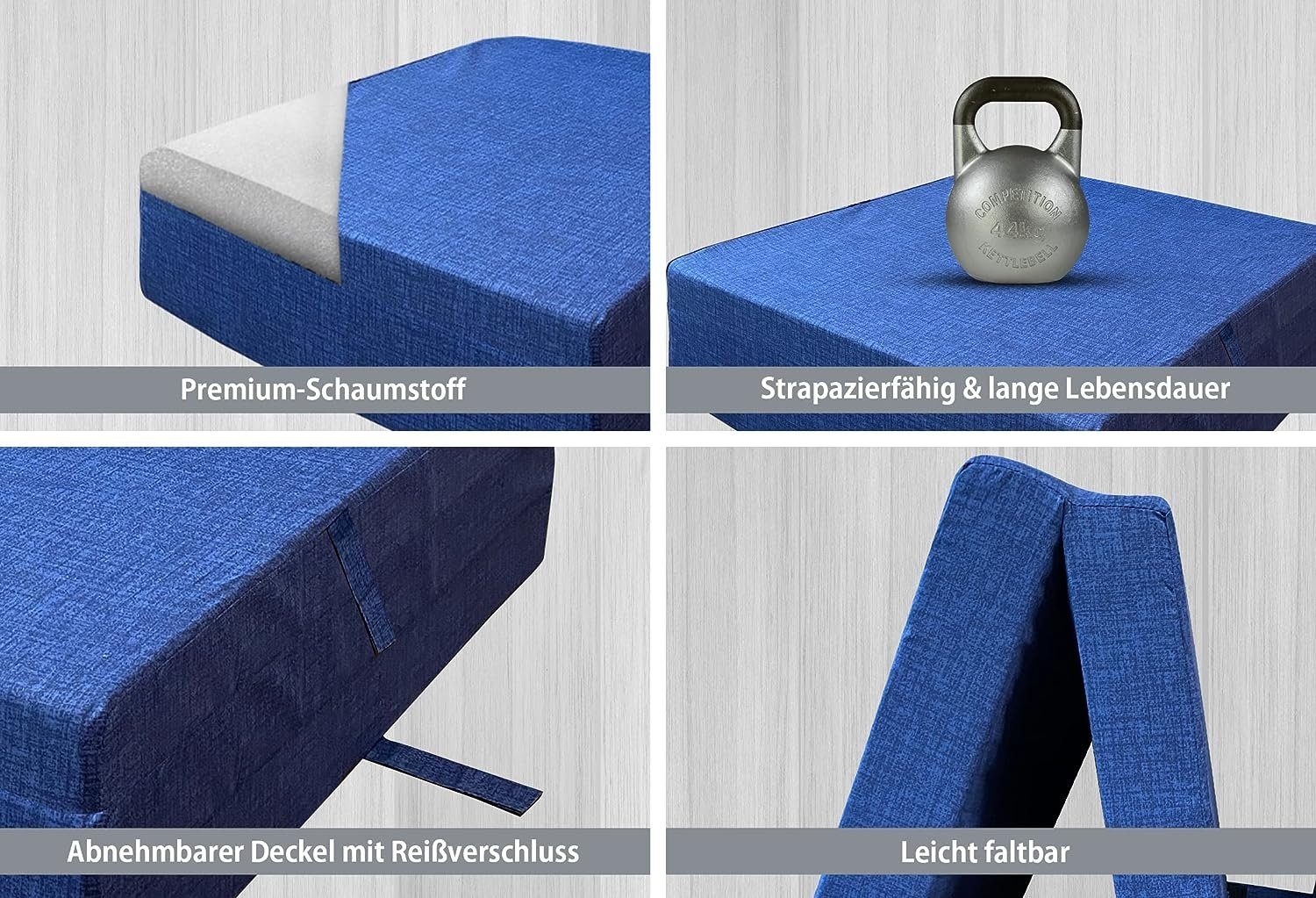 Klappmatratze Klappmatratze 3-teilige–Matratze für Reisebett, Gästematratze, HIGH LIVING