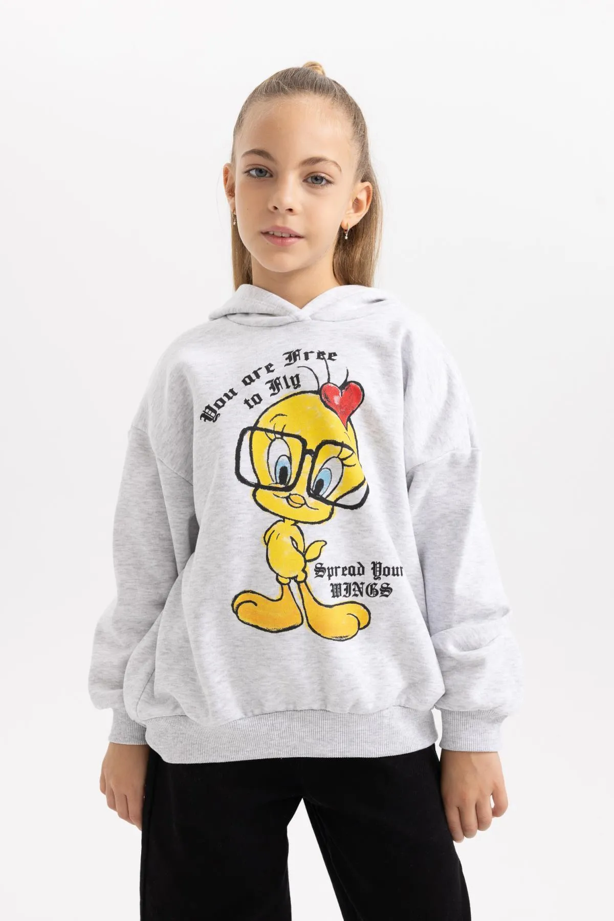 DeFacto  Looney Tunes Oversize-Sweatshirt mit Kapuze für Mädchen, weich, pelzig, dick, B4729a823wn