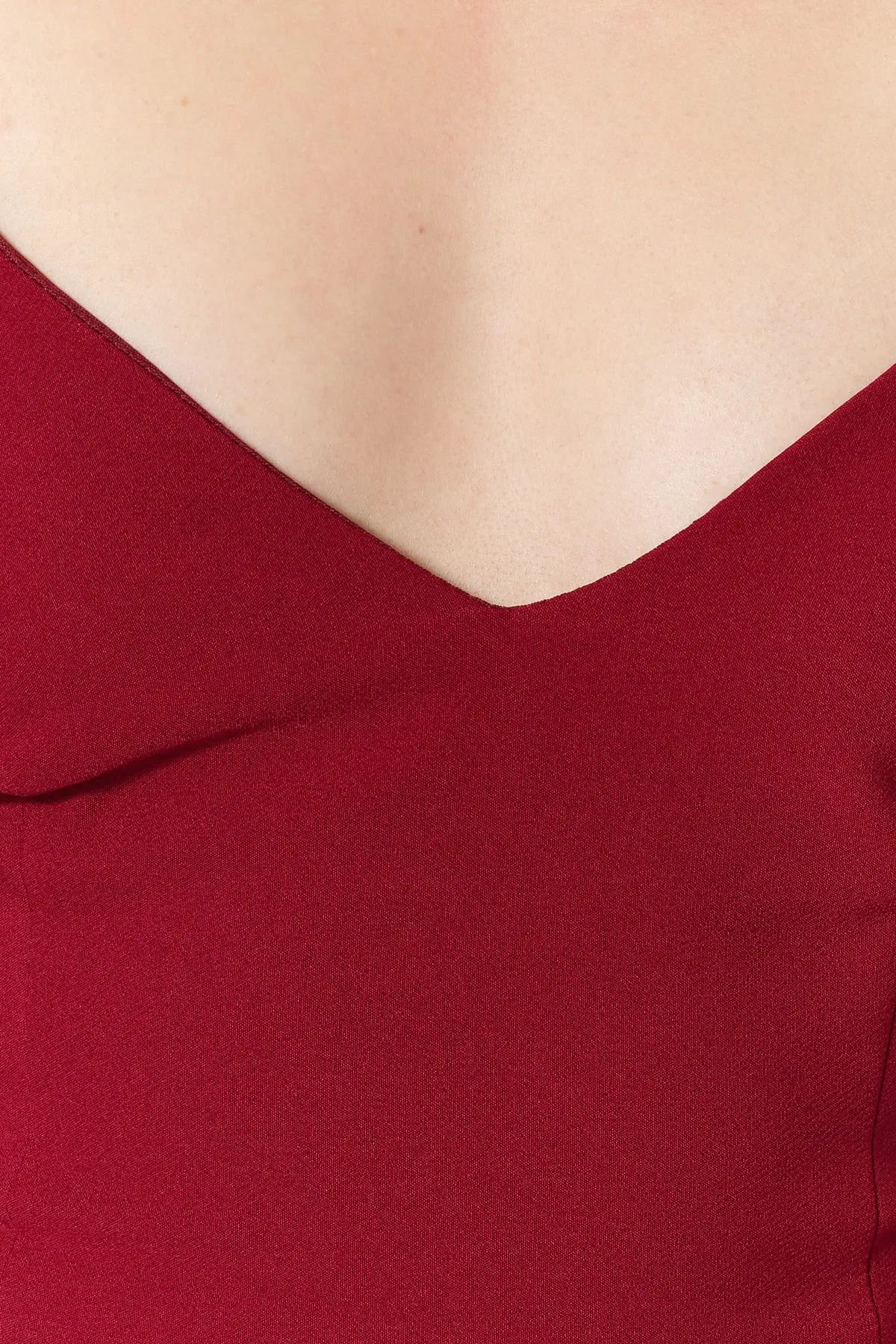 Trendyol Collection  Pflaumenfarbenes, bauchfreies, gefüttertes Bustier aus Webstoff TPRSS21BS0009