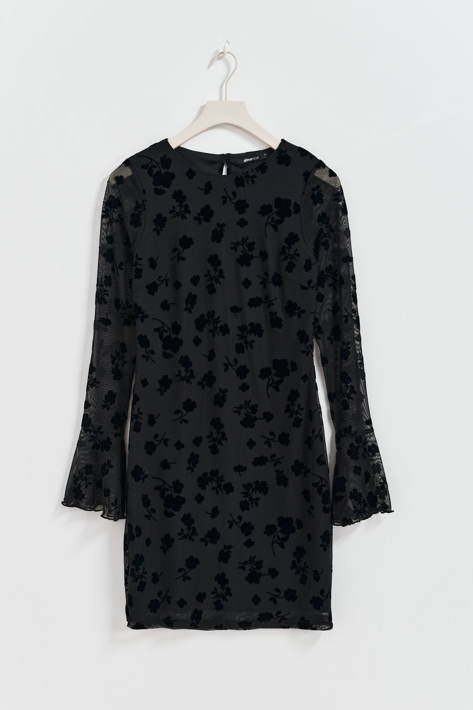 Burnout wide sleeve dress