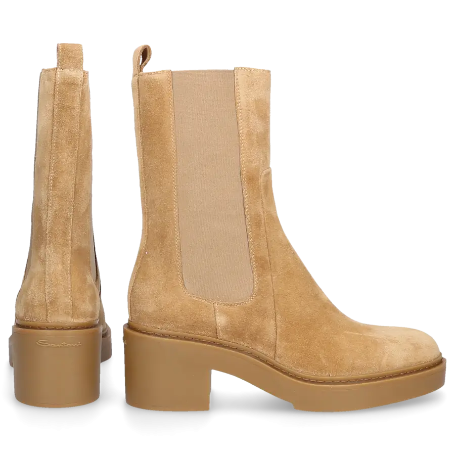 Santoni - Chelsea Boots 59783 Veloursleder - beige